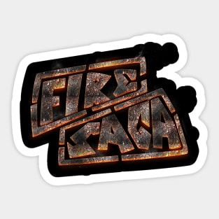 Fire Saga Logo Volcanic Rock Sticker